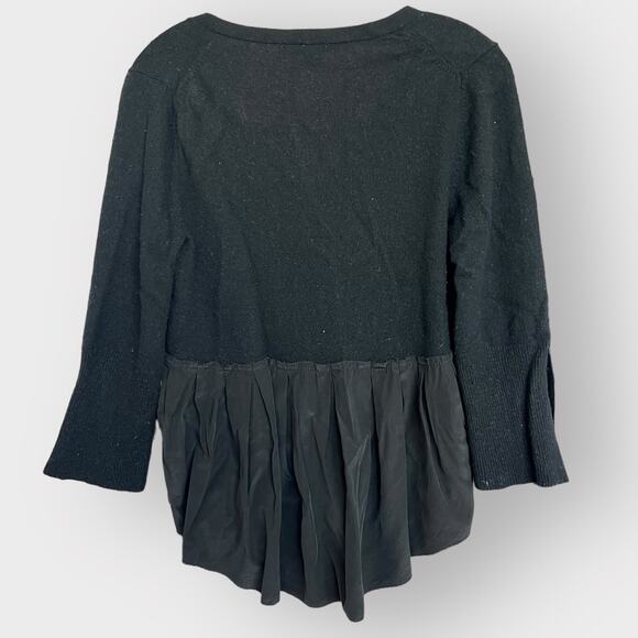 Diane Von Furstenberg Dena Cardigan | silk ruffle detail | wool cashmere sweater - Picture 3 of 7